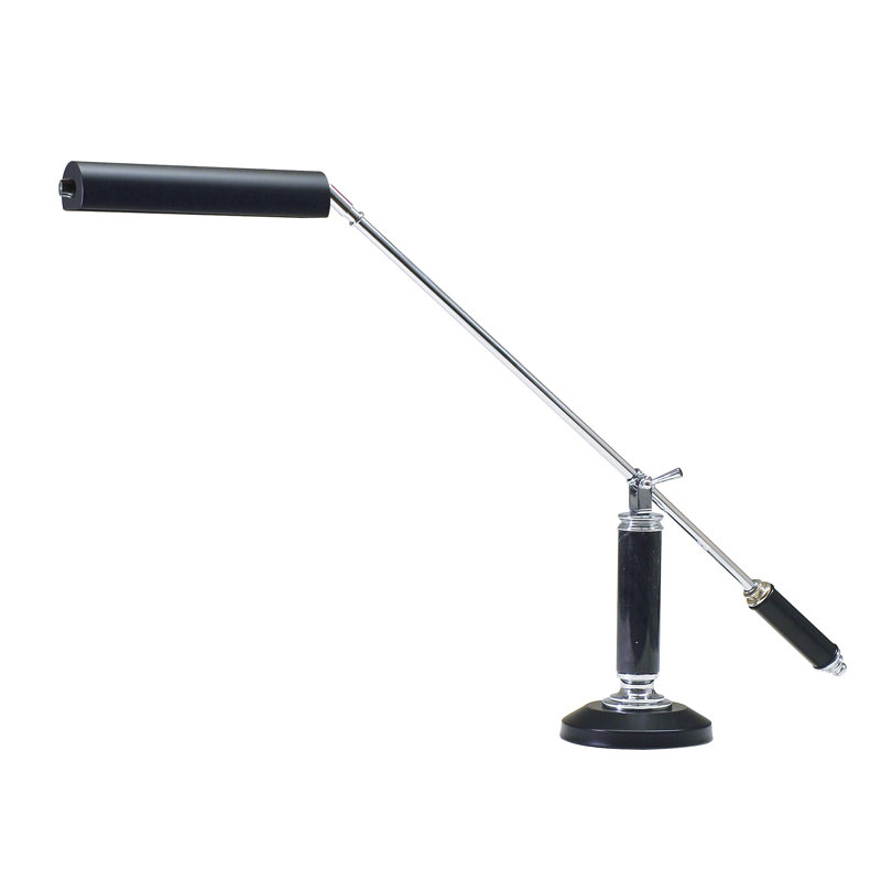 Dante Metal Piano Lamp, Black/Chrome