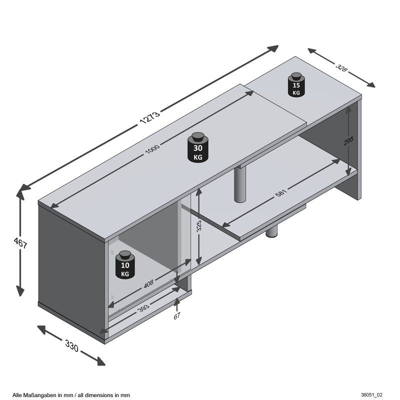 3 Piece Corner Shelf