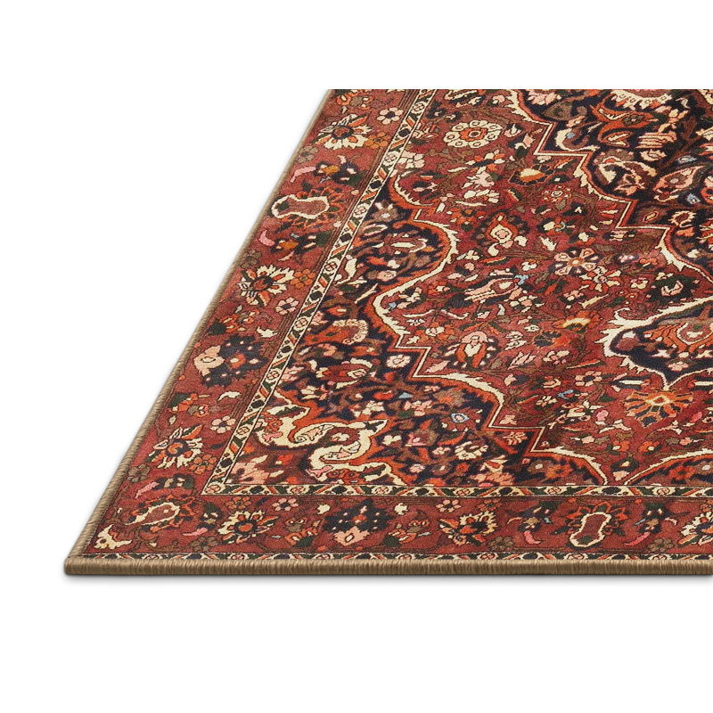 Tapis brun / rouge traditionnel, Rectangle 2 pi x 3 pi