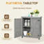 Banc de rempotage avec armoire de rangement et plateau de table en métal pour patio extérieur, table de poste de travail extérieur-129701244
