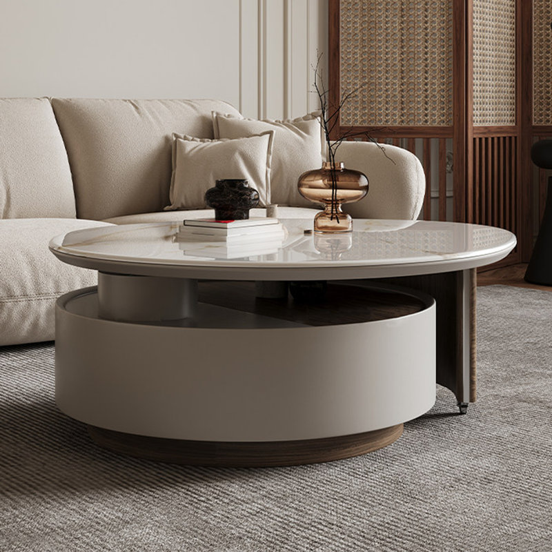 Table basse en bois manufacturé blanc