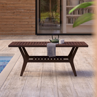Minhaj Rectangular Eucalyptus Solid Wood Outdoor Coffee Table , 46 " W 23 " D