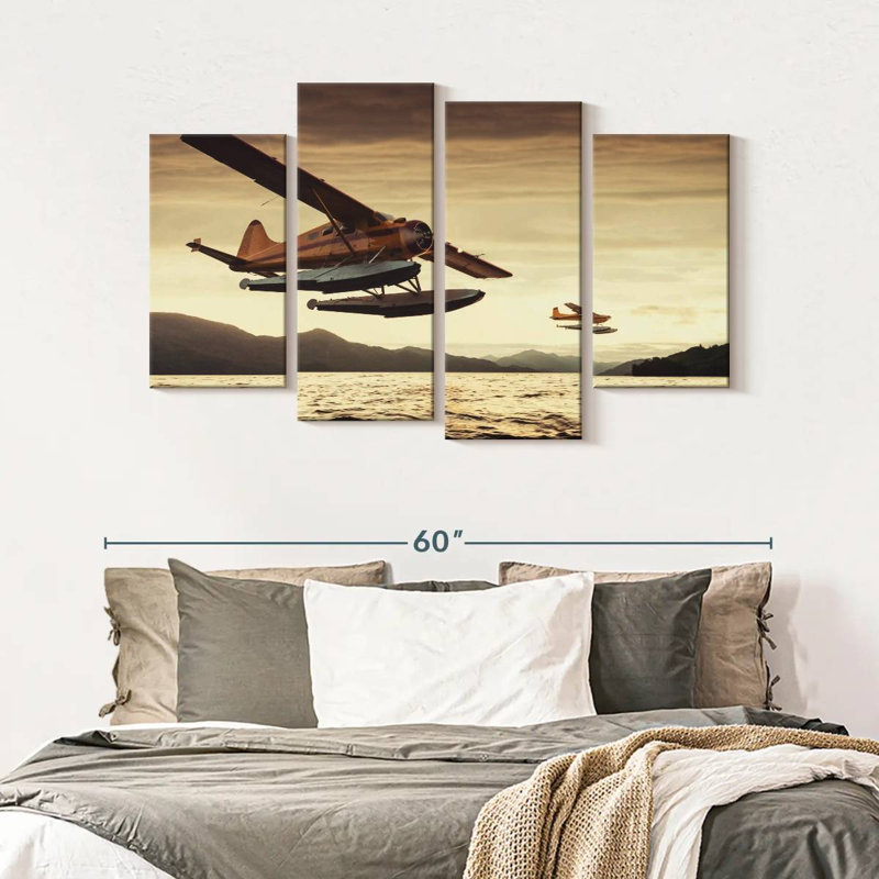 " Float Planes " 4 - Pieces, 32" H x 52" W x 1.25" D