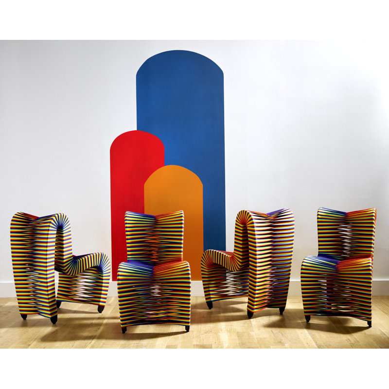 Rainbow Pride High-Back Upholstered Wood Side Chair