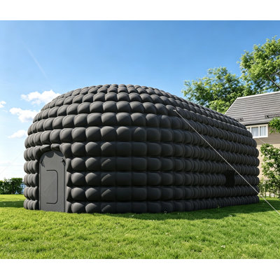 Tente gonflable spacieuse pour soirées en discothèque – Grand abri pour événements extérieurs – Club-house gonflable portatif avec souffleur de 950 W, porte enroulable, 3 fenêtres, conception ventilée – Dimensions : 12,8 x 7,1 x 4,5 m