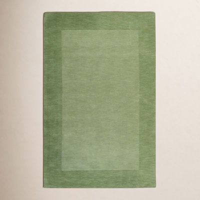 Dolma Hand Loomed Wool Medium Green Rug