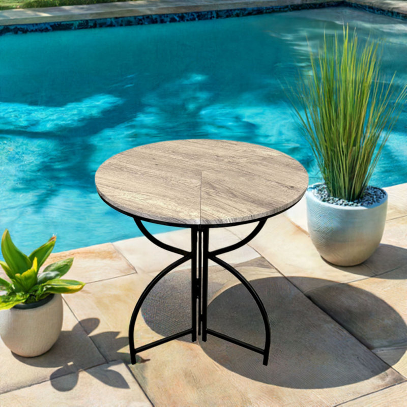 Tri-Fold Steel Frame Round Bistro Table