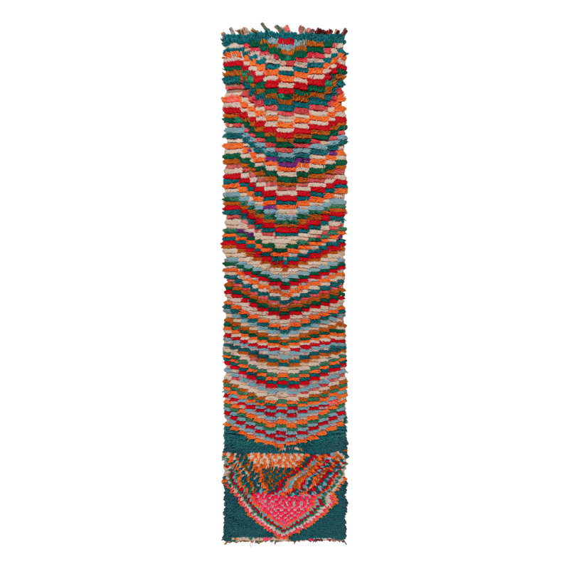 One-of-a-Kind Rectangle 2'3" X 10' 1950s Wool Area Rug