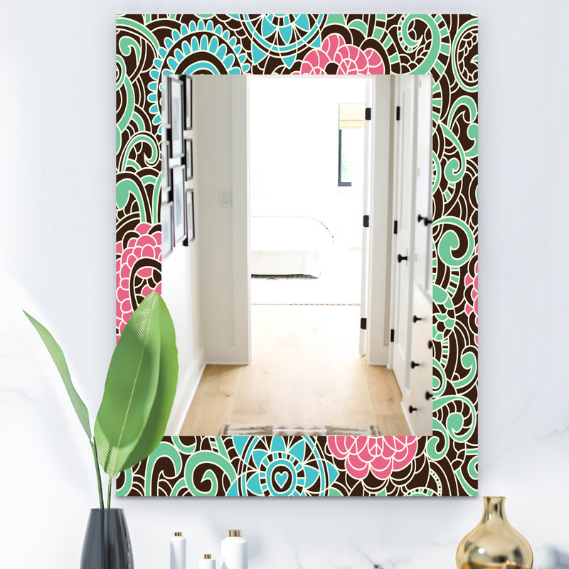 Miroir mural en fleur 26, H 24 po x l 32 po