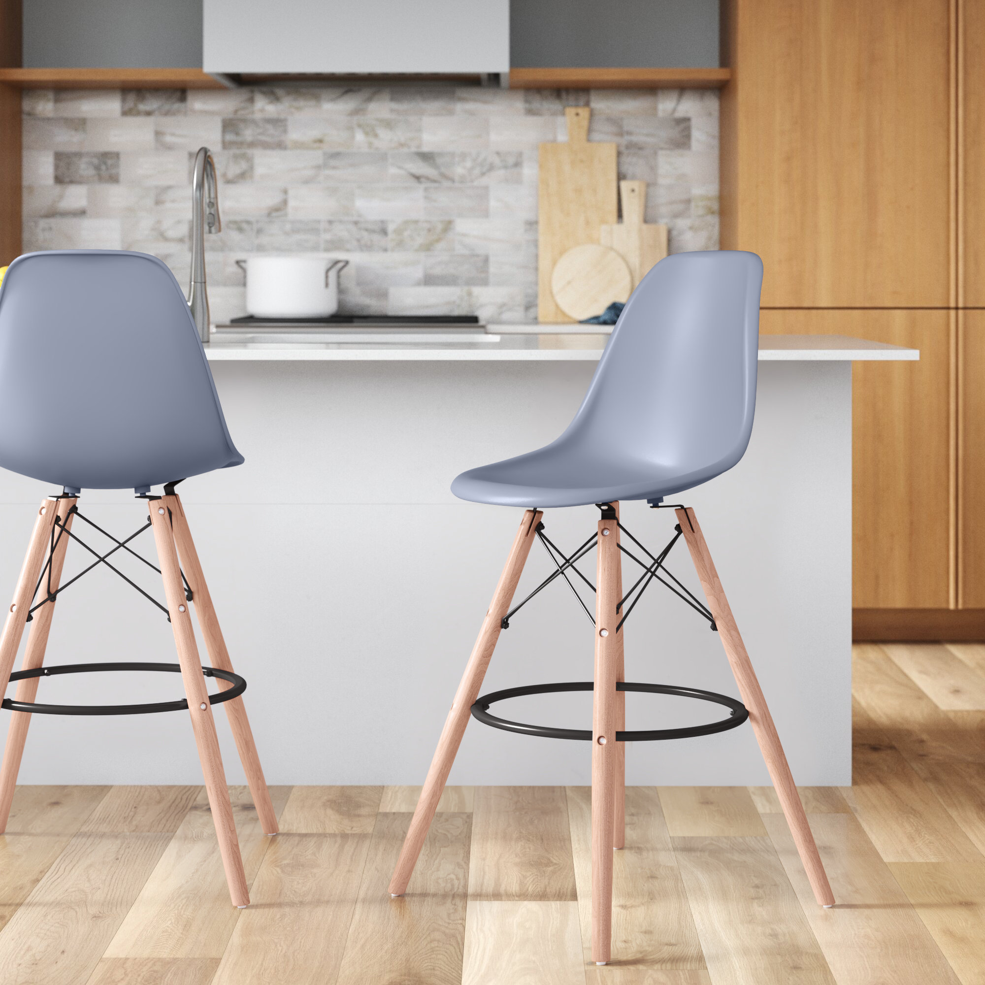Wade Logan Azanae Bar Stool with Wooden Legs Reviews