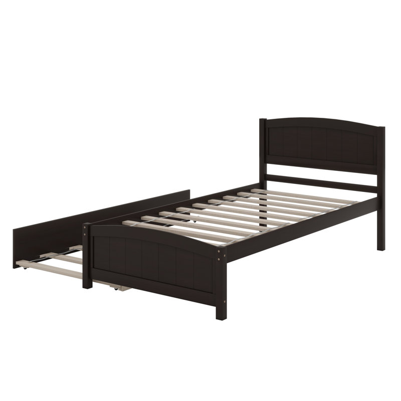 Lit plateforme avec lit gigogne, Espresso