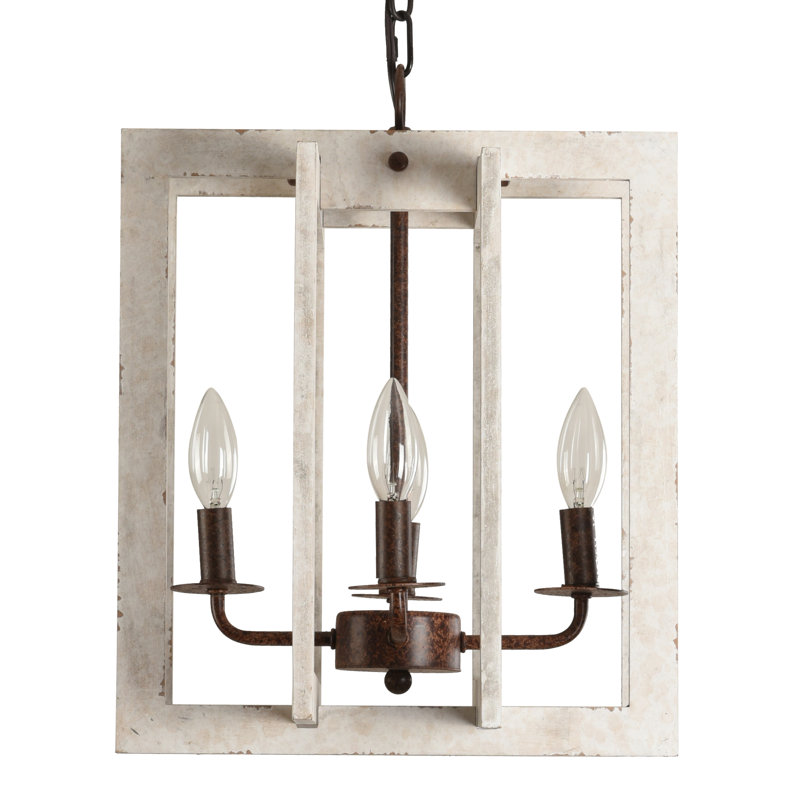 Lustre géométrique à 4 lumières Didem Oaks, Blanc