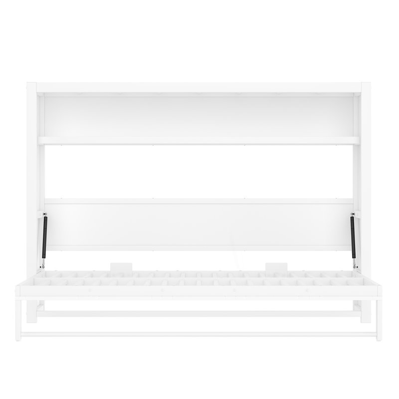 Lit escamotable simple avec tablettes, lit escamotable mural en métal