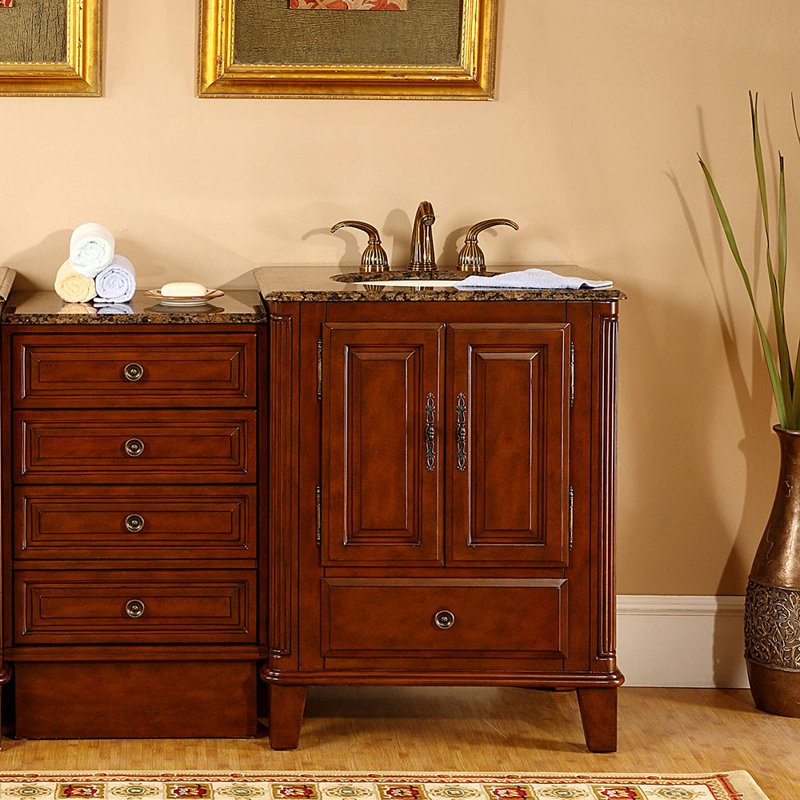 Tehama 48.5'' Single Bathroom Vanity with Granite Top