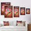 Fleur de lys rouge - peinture sur toile encadrée-711432226-711432234