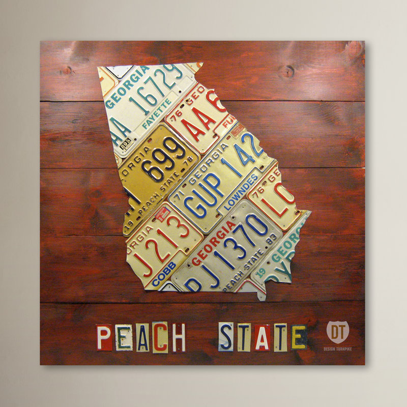 « georgia map », impression sur toile tendue, H 35 po x l 35 po x P 2 po
