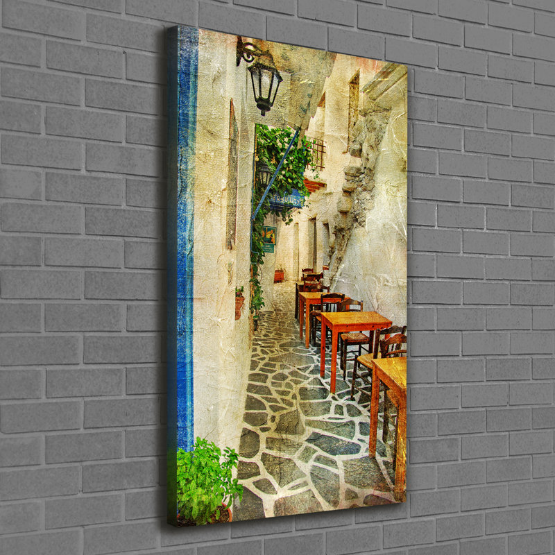 Greek Taverns - Wrapped Canvas Print