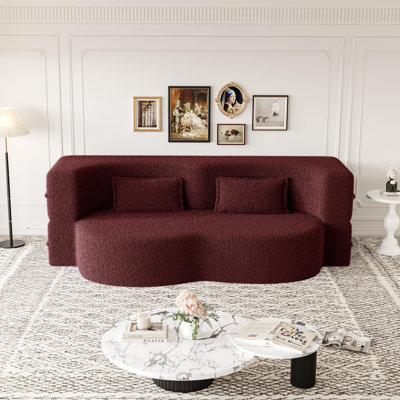 Comfortable Convertible Floor Sofa With Pillows, Foam-Filled Sleeper Bed, Ideal For Living Room And Guest Use, No Assembly Required