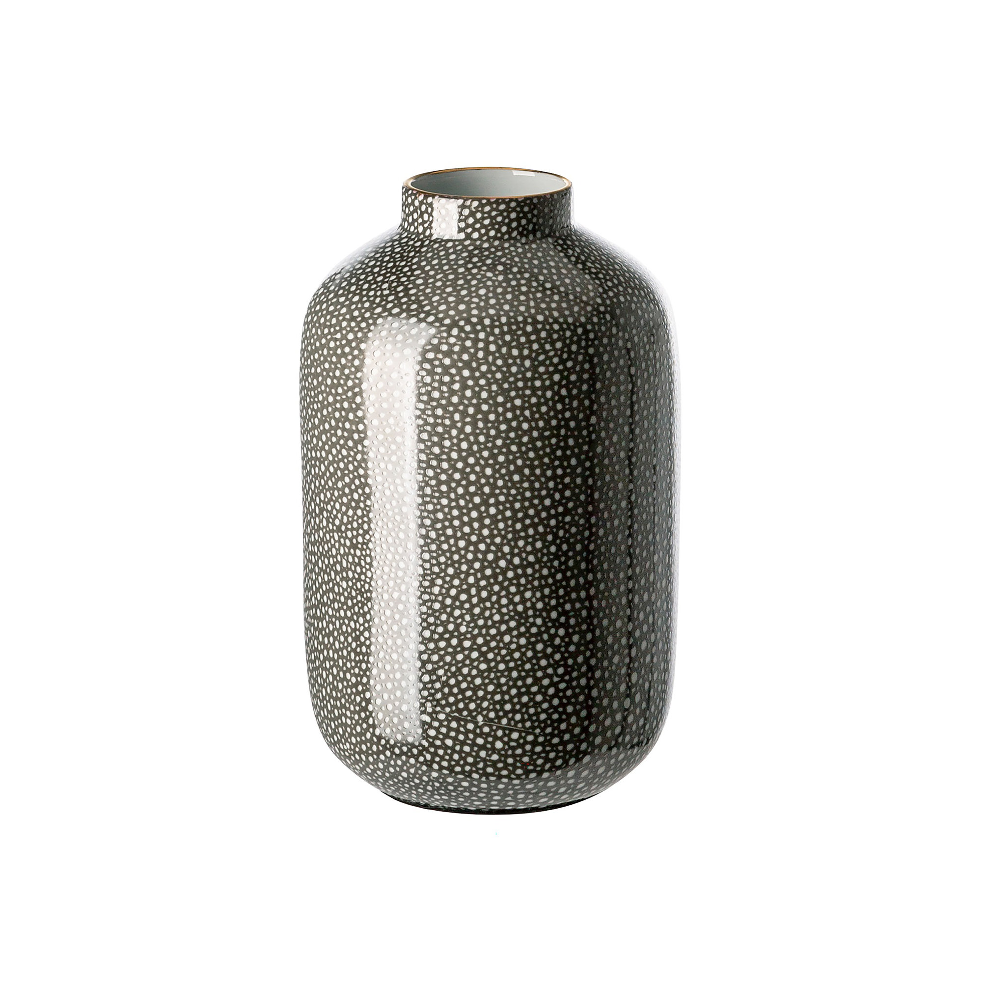 Roy Porcelain Gray Smooth Vase, 8.27" H  x 4.72" W x 4.72" D