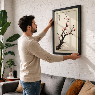 Blossoming Branch Japandi - Framed Print