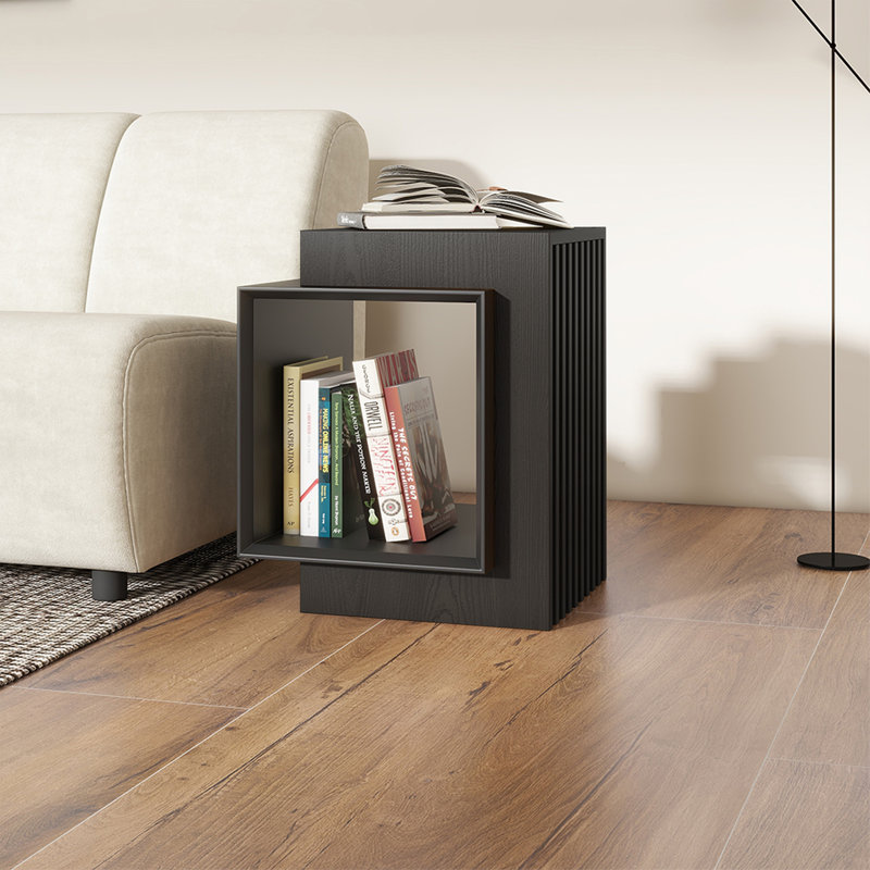 Mid Century Modern Wood End Table, Black
