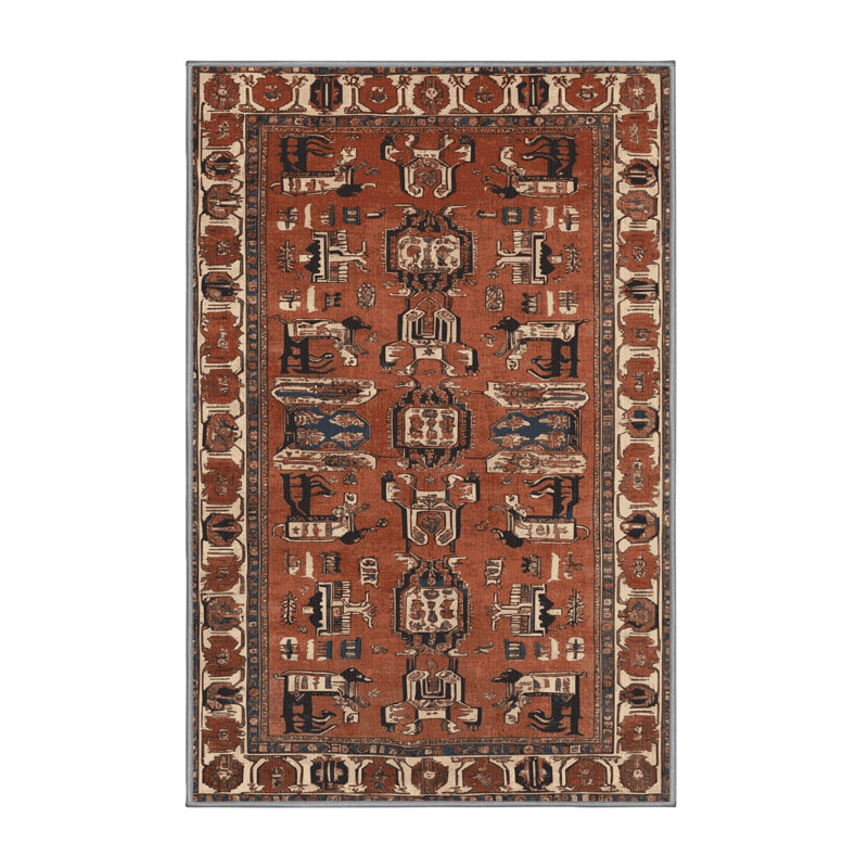 Tapis brun lavable à la machine, Rectangulaire 8 pi x 10 pi