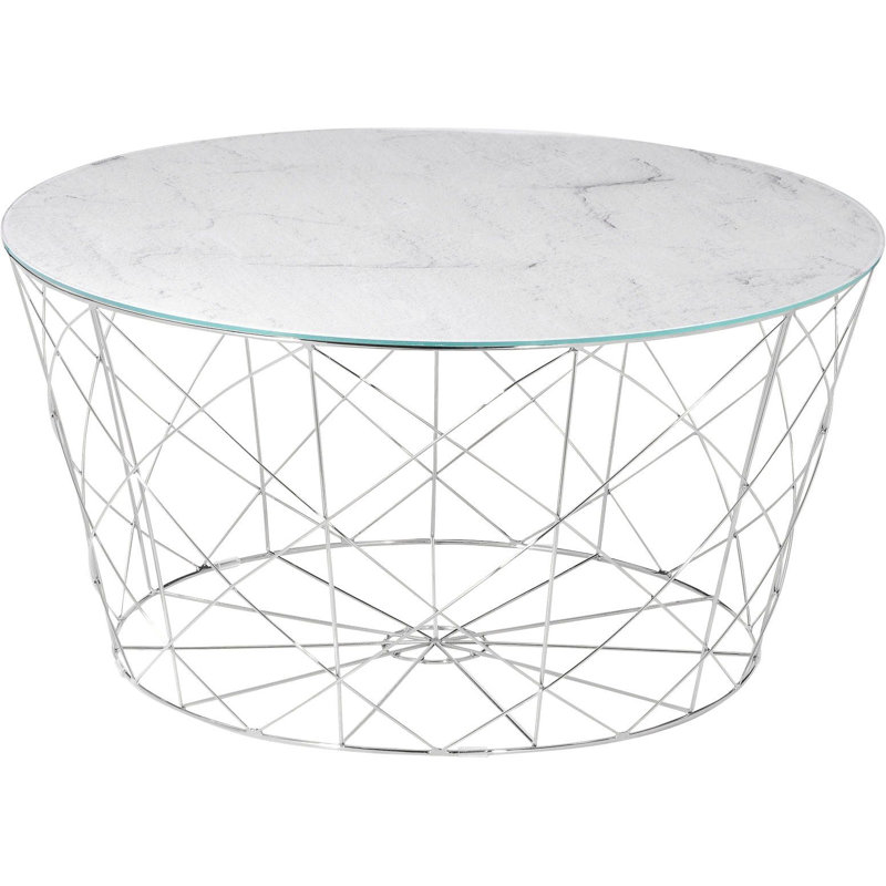 Frimunt Frame Coffee Table, White, Chrome