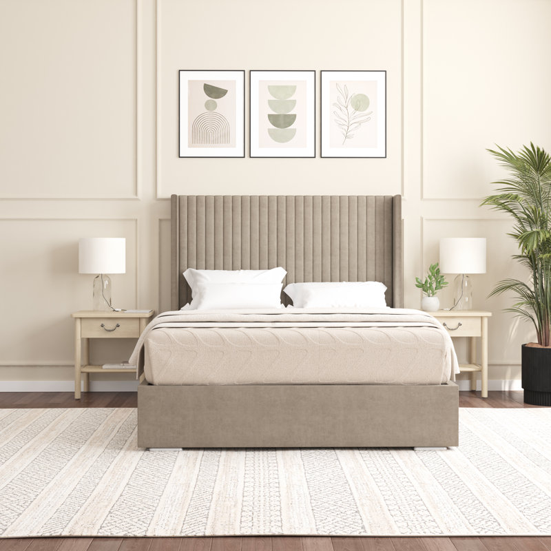 Shelton Upholstered Bed Frame, Single (3'), Coffee