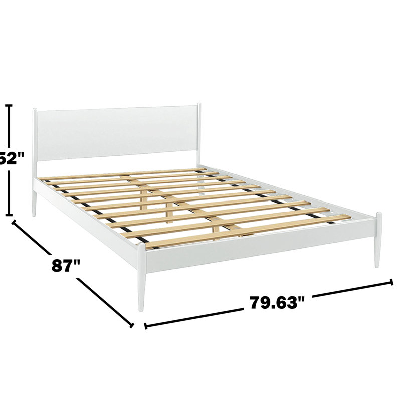 Lit plateforme en bois avec finition Mid-Century Eastern King