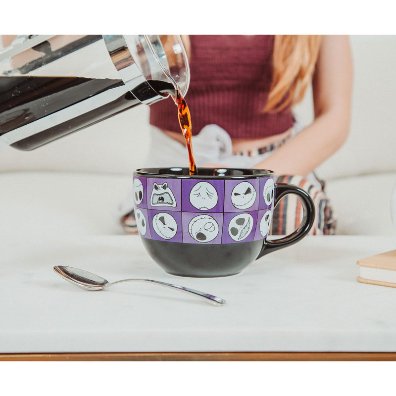Tasse à soupe en céramique Disney Nightmare Avant Noël Jack Expressions | 24 onces