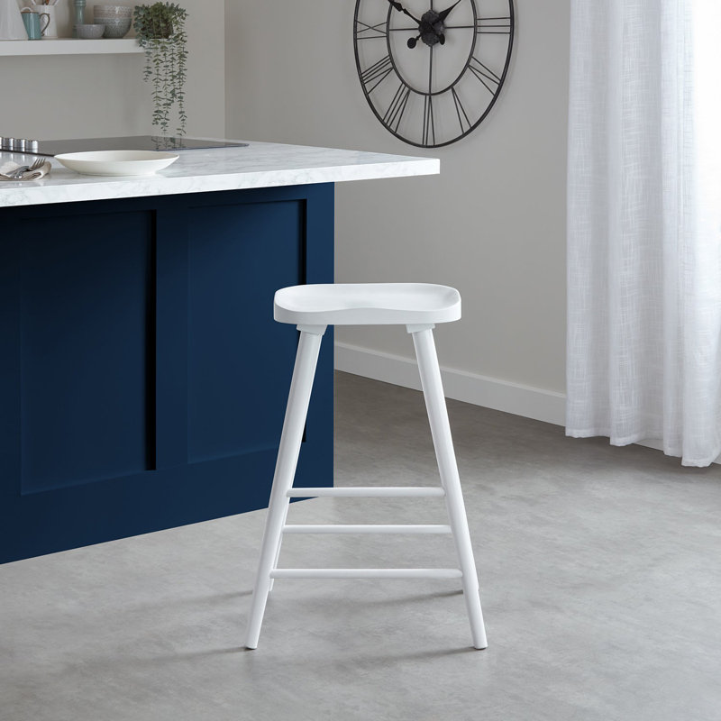 Migdalia Solid Wood Counter Stool, White