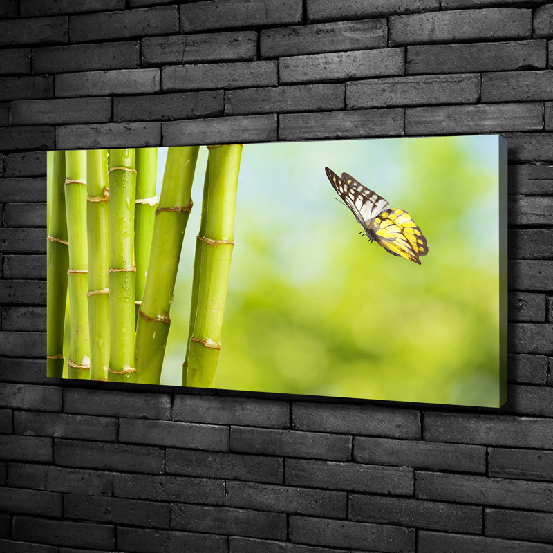 Bamboo And Butterfly - Print, Canvas, 50cm H x 100cm W x 2cm D