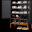 Armoire à chaussures à double porte, trois compartiments réglables pour un rangement flexible, compartiment à langer creux suspendu-200593437