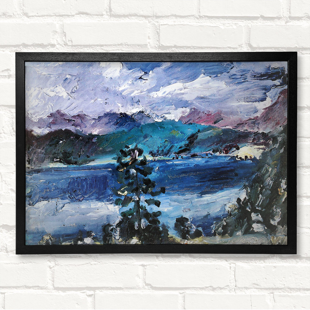 Walchensee mit Lärche von Lovis Corinth - Geschlossener Eckrahmen Kunstdrucke auf Holz