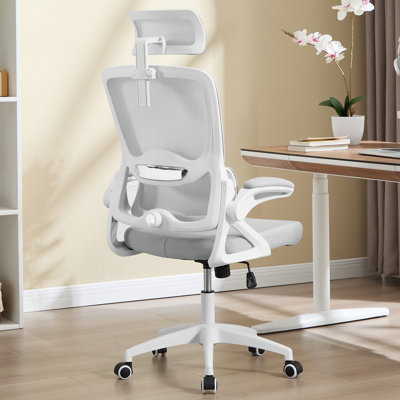 Ergonomic Office Chair,Mesh Office Chair with Lumbar Support,High Back Desk Chair with Flip-up Arms,400 lbs Big and Tall Computer Chair with Headrest,Comfy Desk Chairs