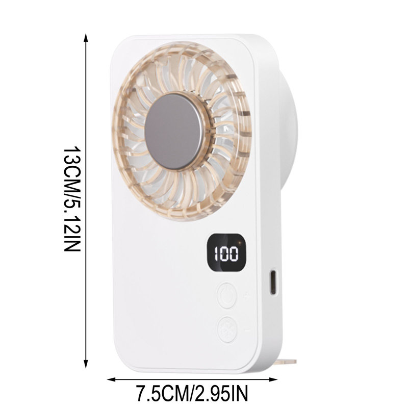 Ventilateur de bureau à affichage numérique kbndieu, White