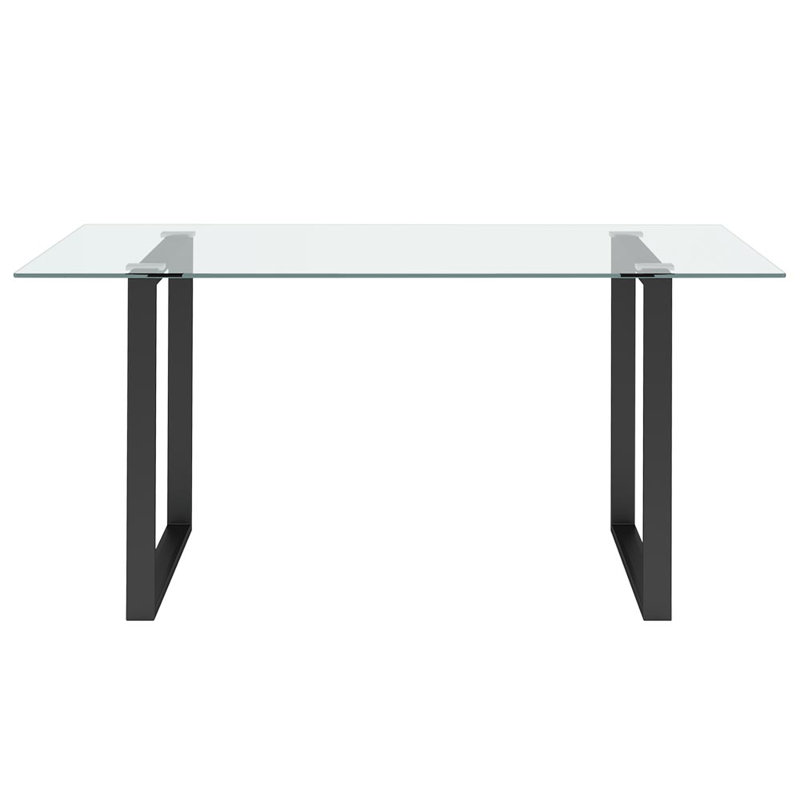Glass Top Metal Base Dining Table