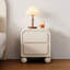 Table de chevet moderne en bois manufacturé beige + 2 tiroirs