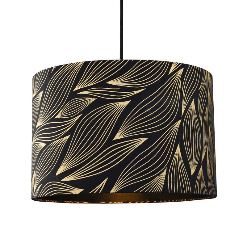 20 cm H Drum Cotton Blend Lamp Shade ( Screw On ) in Gold