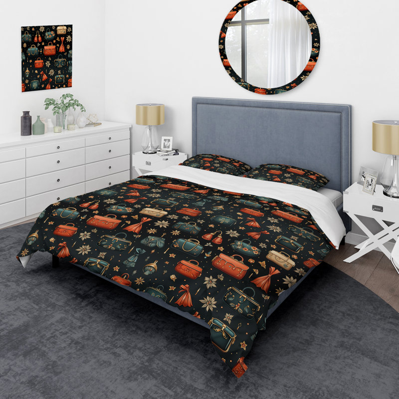 Ensemble de housse de couette Fashion Luxuy, Housse de couette pour grand lit et 2 taies décor
