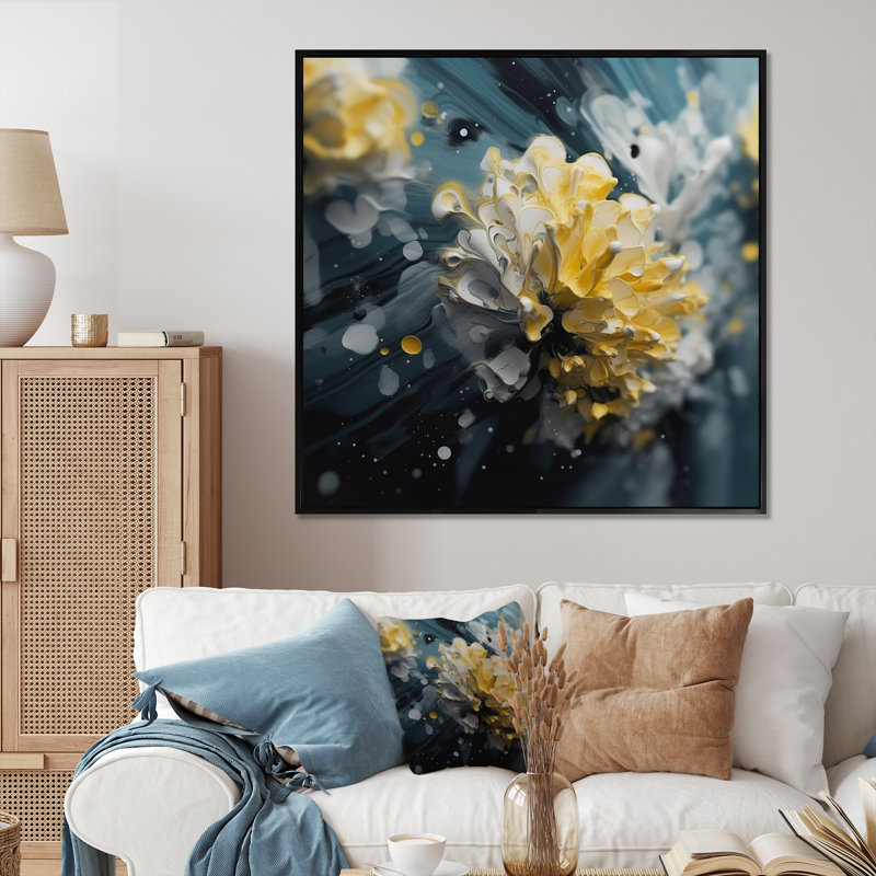 Jaune jaune blanc, paysage de jacinthe V - impressions florales sur toile jacinthe, H 24 po x l 24 po x P 1 po