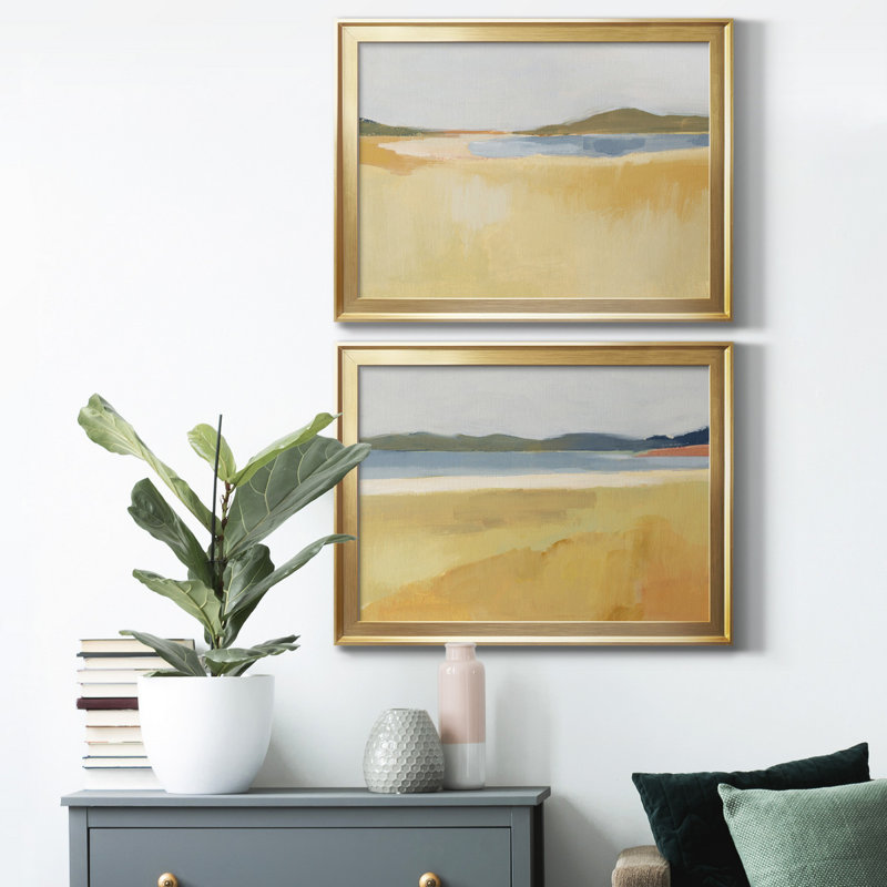 Ochre bord de mer I - ensemble de 2 reproductions de cadres photo, H 42,5 po x l 61 po x P 1 po, Or