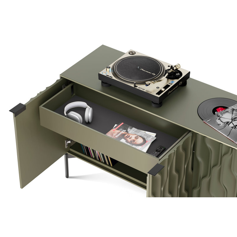 Mesa 79.5'' W Sideboard, Moss/Brushed Carbon