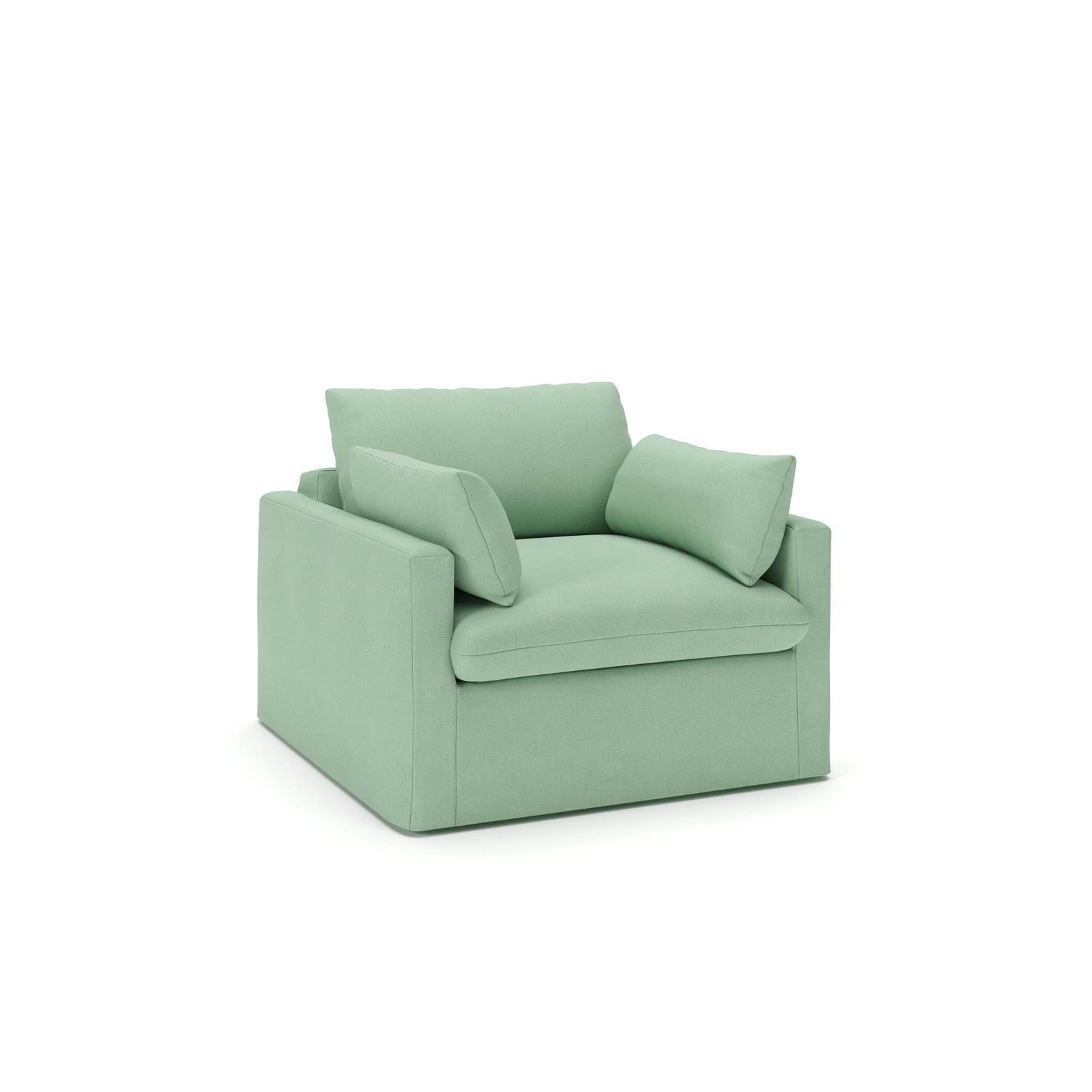 Luna Slipcovered Accent Chair, Bayou Spray Canvas