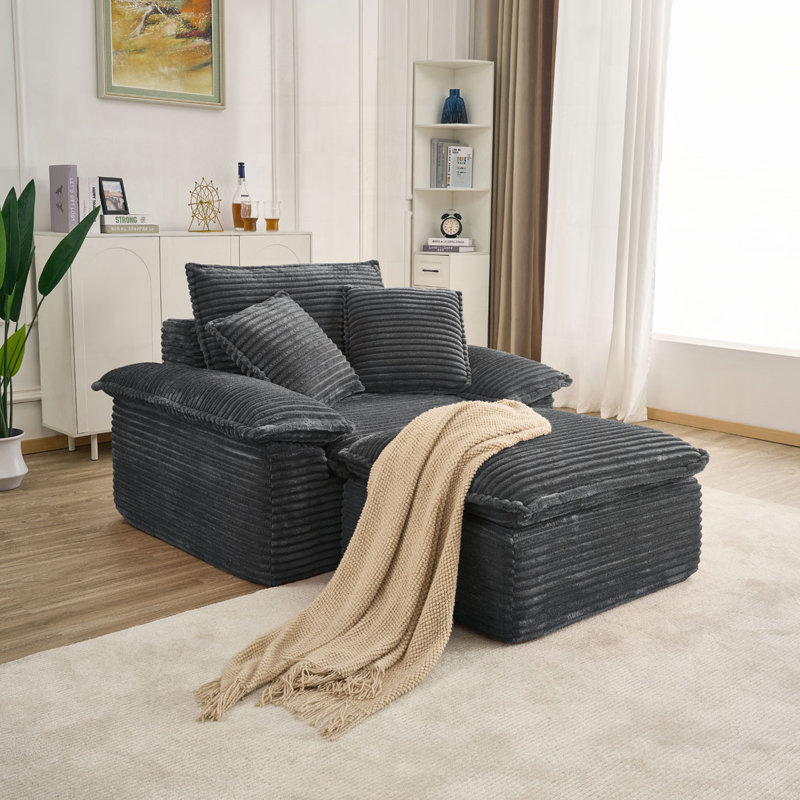 Fauteuil surdimensionné de 47 po, Gris