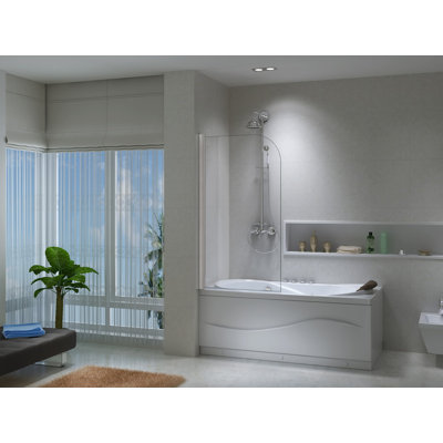 35'' - W x 55'' H Frameless Tub Door with Clear Glass