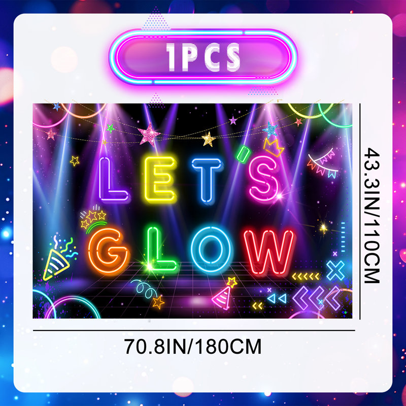 Toile de fond Neon Let Glow, 180 x 110 cm