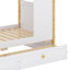 Lit superposé avec garde-corps et tiroirs en forme de maison, lit superposé en bois avec tablettes de rangement