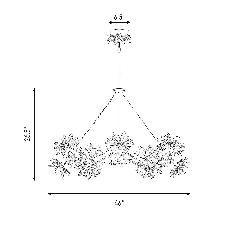 Giselle 16-Light Chandelier in Delphine, 16 Lights, 25.38" H x 33" W x 33" D
