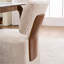 Chaise rembourrée en lin sans accoudoirs avec roulettes, beige-2009535114